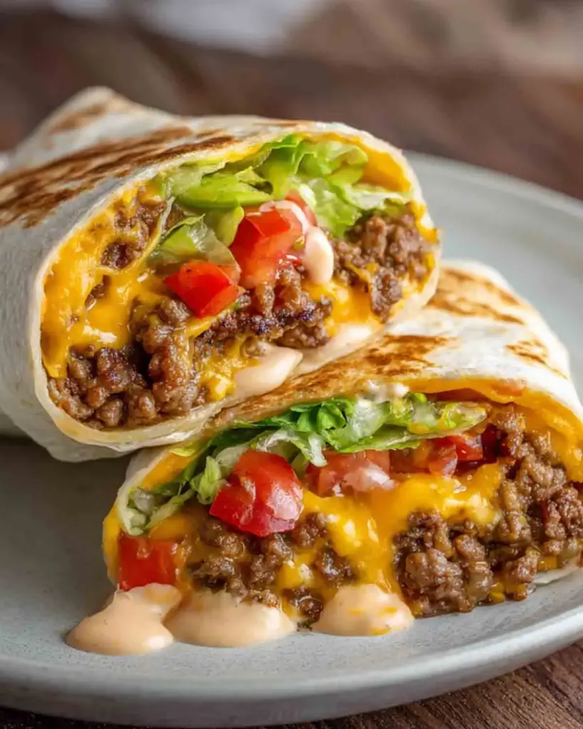 Air Fryer Cheeseburger Wraps