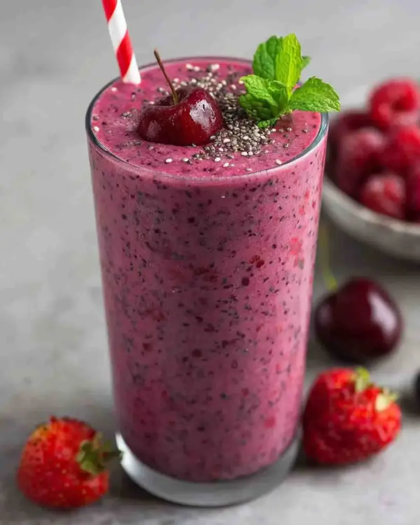 Berry, Chia, and Mint Smoothie