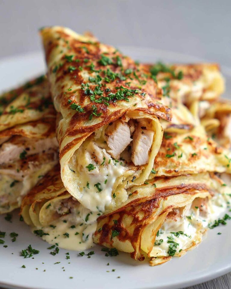 Savory Crepe Indulgence: Chicken Crepe Wraps for a Flavorful Lunch!