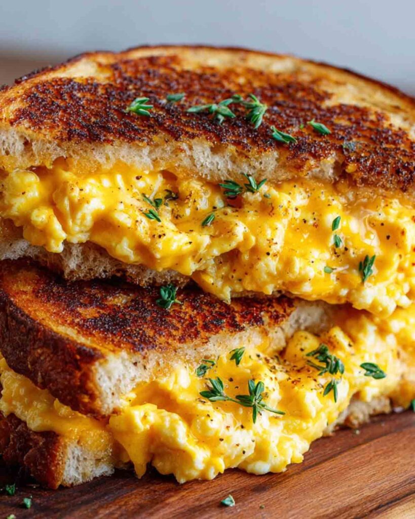 Scrambled Egg Grilled Cheese Sandwich