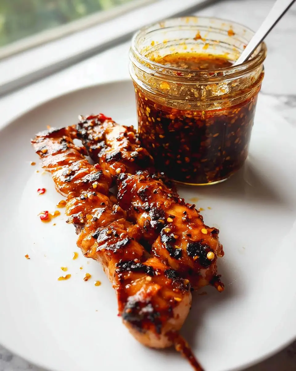 Chicken Skewers with Honey Garlic Sauce 1 Chicken Skewers with Honey Garlic Sauce