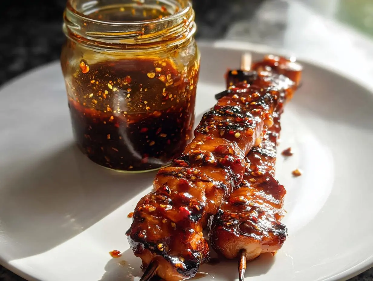 Chicken Skewers with Honey Garlic Sauce