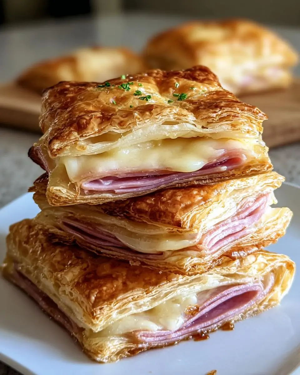 Amazing Crispy Ham & Cheese Puff Pastry Stacks 1 Crispy Ham & Cheese Puff Pastry Stacks