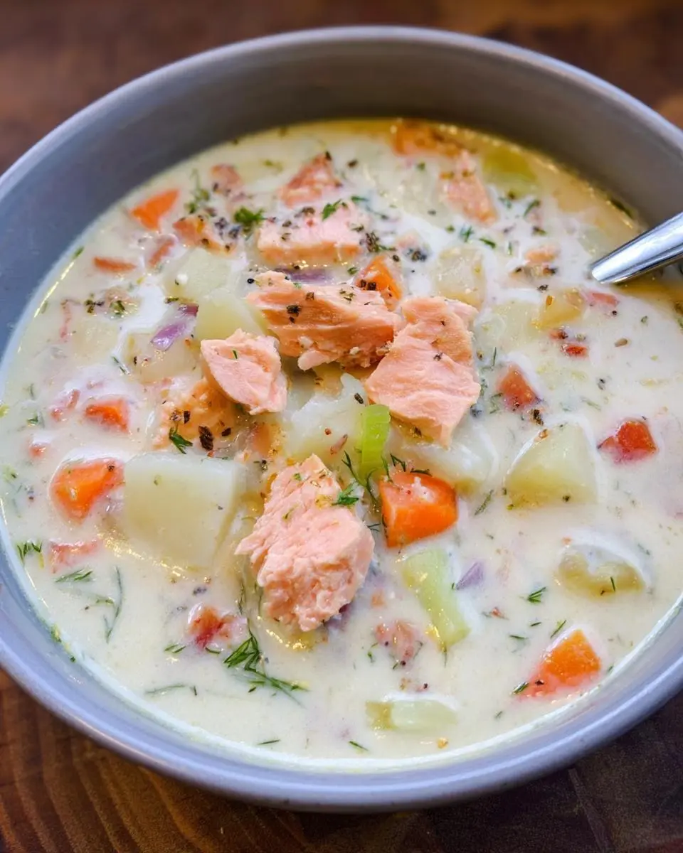 Easy Salmon Chowder Recipe in 30 Min 1 Easy Salmon Chowder Recipe