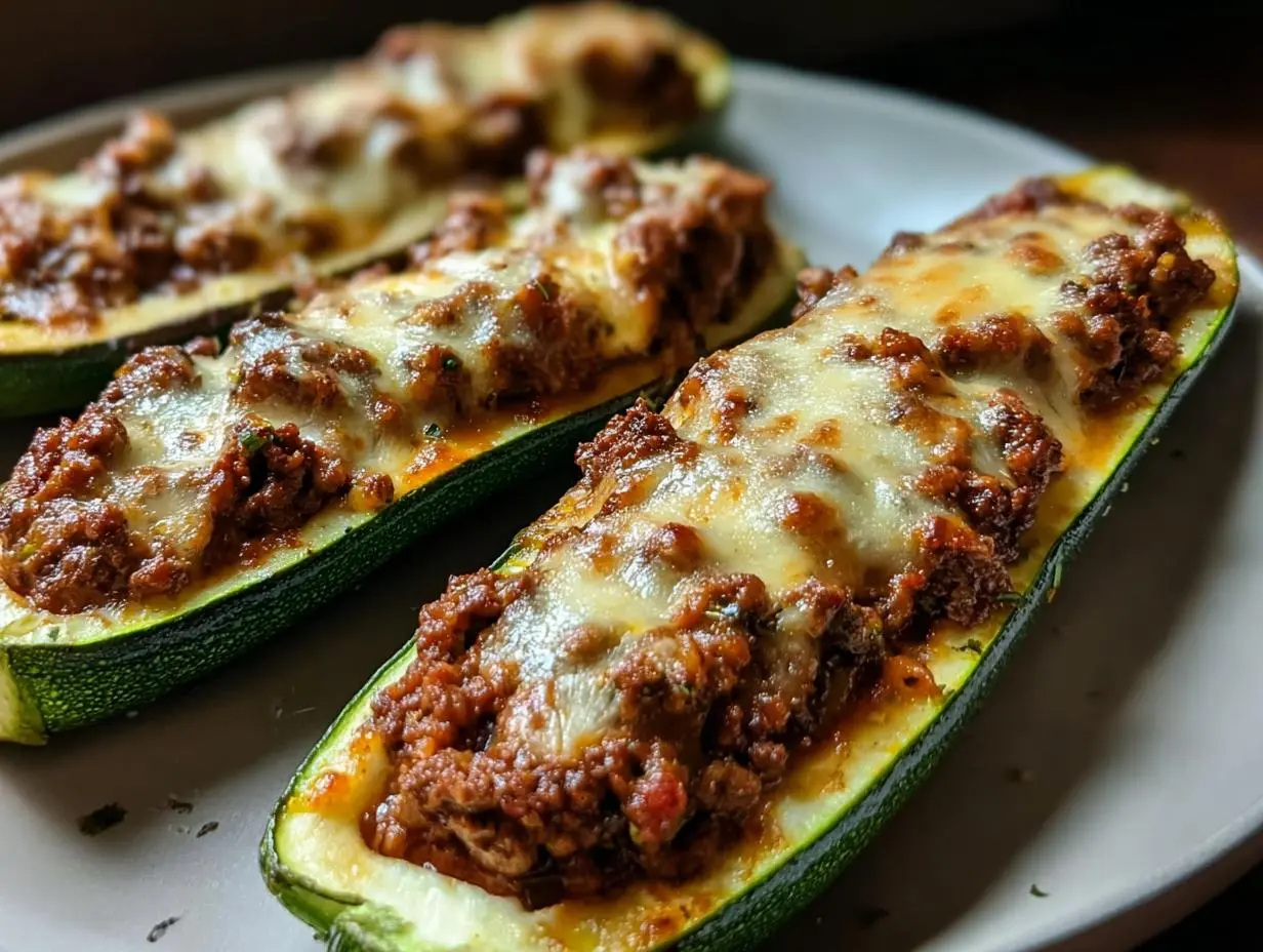 Ground Beef Zucchini Boats