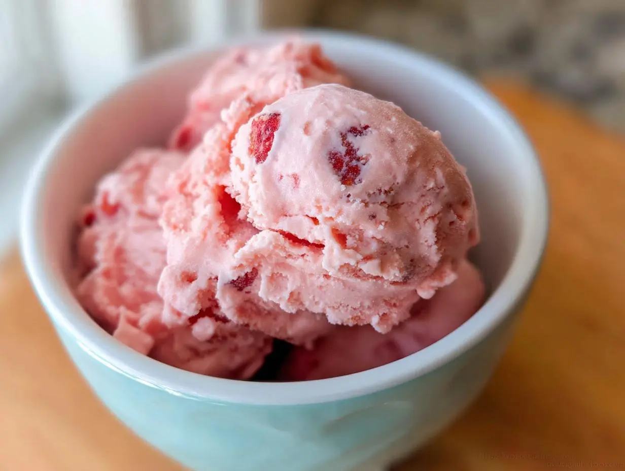 Homemade Strawberry Ice Cream