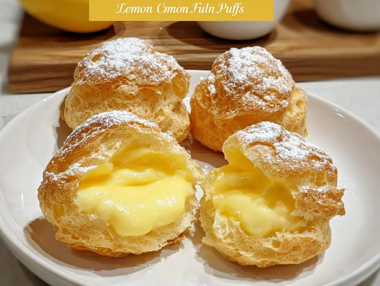 Lemon cream puffs with lemon fillings