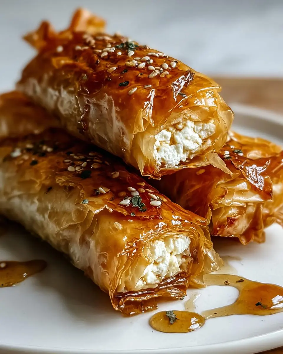 Oven Fried Feta Rolls with Chili Honey 1 Oven Fried Feta Rolls with Chili Honey