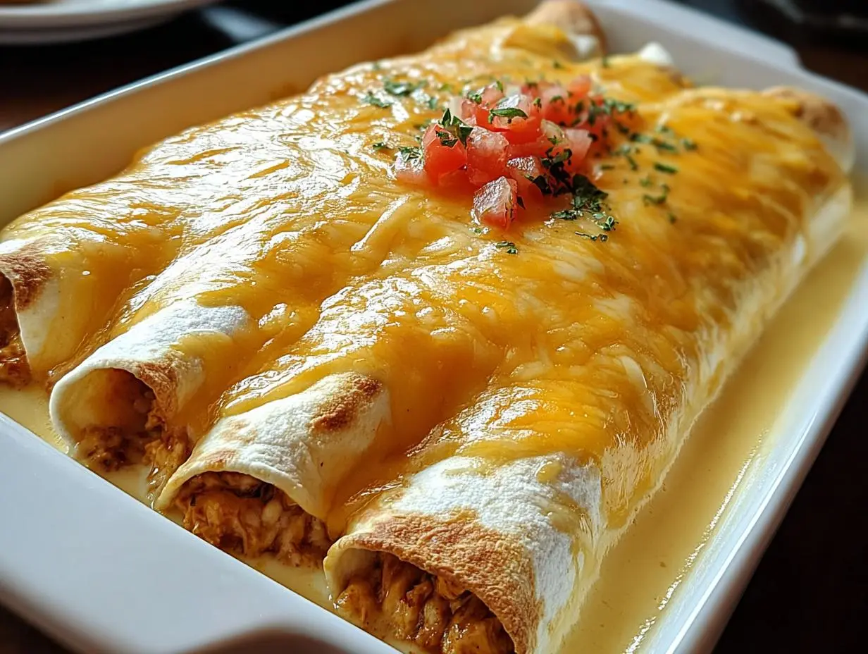 Queso Chicken Enchiladas