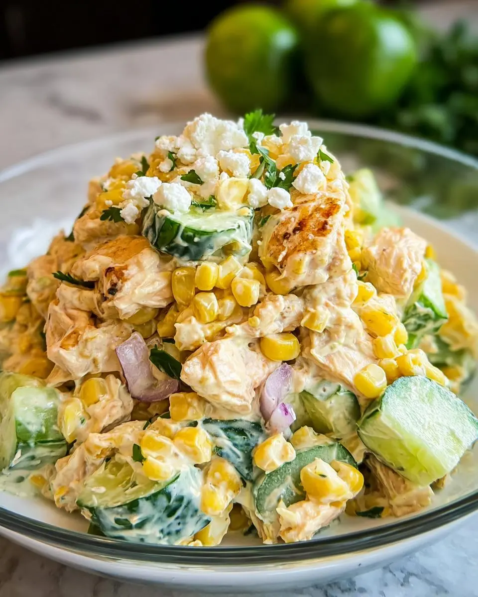 Street Corn Creamy Cucumber Chicken Salad 2 Street Corn Creamy Cucumber Chicken Salad
