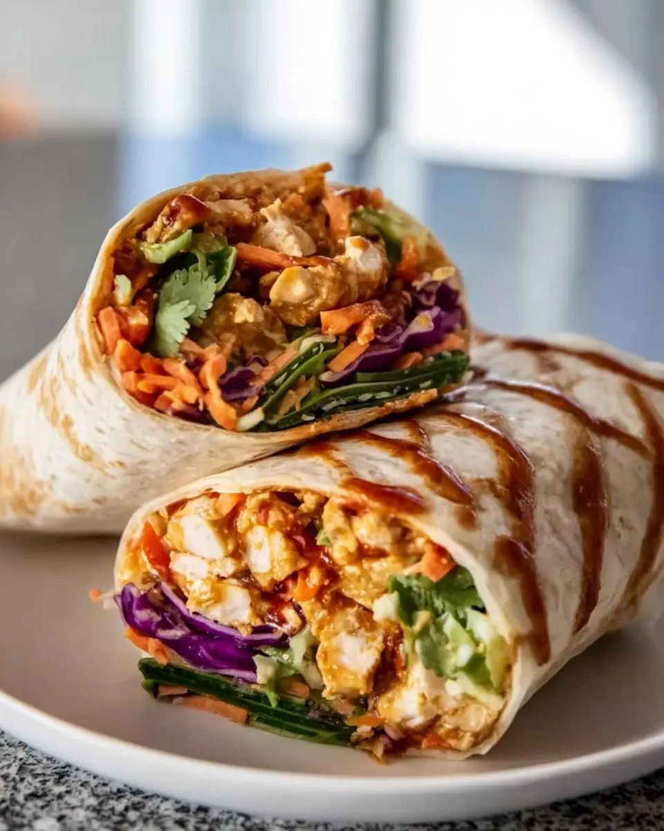 Thai Peanut Chicken Wraps 1 Thai Peanut Chicken Wraps