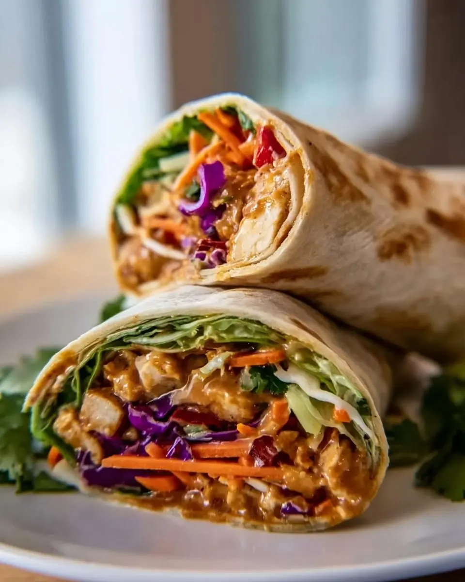 Thai Peanut Chicken Wraps 2 Thai Peanut Chicken Wraps