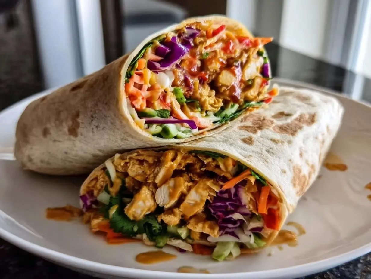 Thai Peanut Chicken Wraps