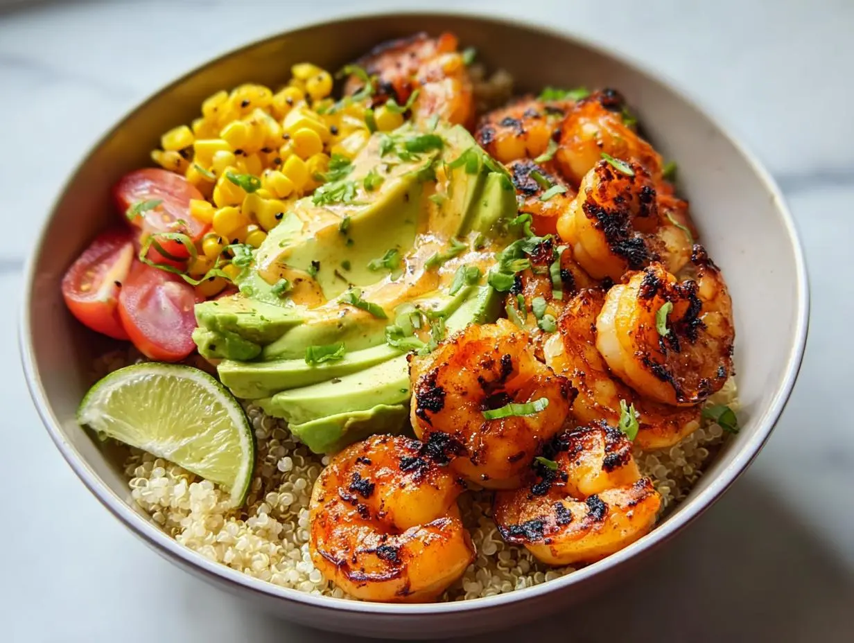 The Ultimate Charred Shrimp and Avocado Bowl